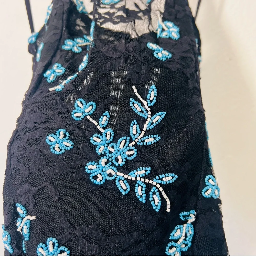 Vintage Cache Beaded Lace Halter Top 6 - Picture 5 of 13